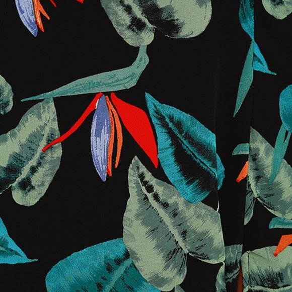 Lulus Birds of Paradise Black Floral Print Side Slit Maxi Dress size Small - Picture 2 of 12